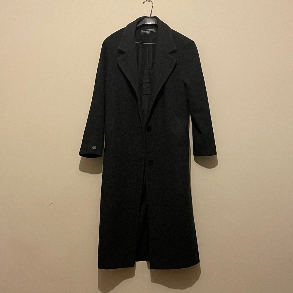 Top Coat Long Charcoal Gray Women’s Tailored Men’s 39 US